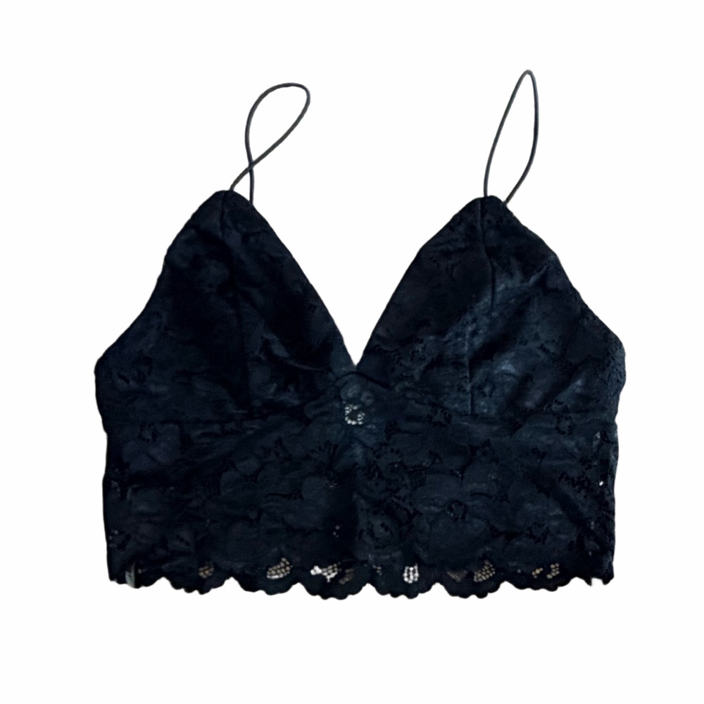Bozzolo Black Floral Lace Top